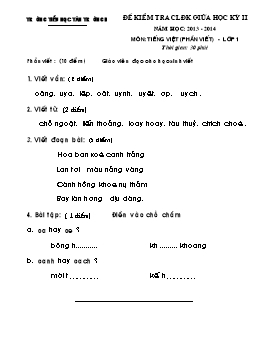 Đề kiểm tra chất lượng định kì cuối học kỳ II môn Tiếng Việt Lớp 1, 2, 3, 4, 5 - Năm học 2013-2014 - Trường Tiểu học Tân Trường II (Có đáp án)