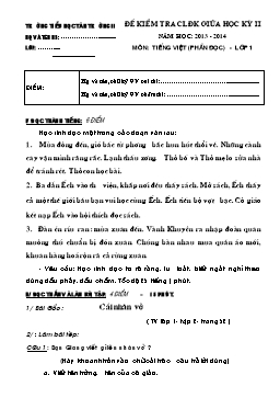 Đề kiểm tra chất lượng định kì giữa học kỳ II môn Tiếng Việt Lớp 1, 2, 3, 4, 5 (Phần đọc) - Năm học 2013-2014 - Trường Tiểu học Tân Trường II (Có đáp án)