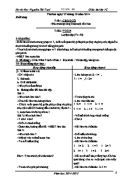 Giáo án điện tử Lớp 1 - Tuần 10 - Năm học 2014-2015 - Nguyễn Thị Tươi