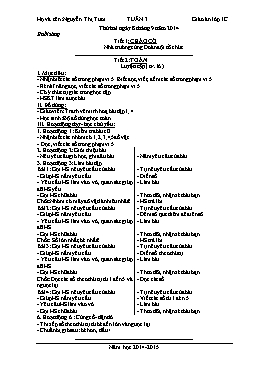 Giáo án điện tử Lớp 1 - Tuần 3 - Năm học 2014-2015 - Nguyễn Thị Tươi