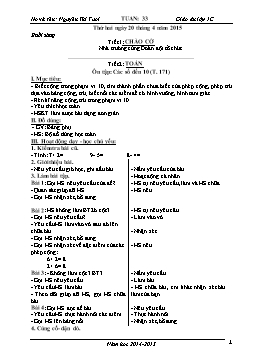 Giáo án điện tử Lớp 1 - Tuần 33 - Năm học 2014-2015 - Nguyễn Thị Tươi