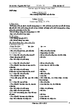 Giáo án điện tử Lớp 1 - Tuần 35 - Năm học 2014-2015 - Nguyễn Thị Tươi