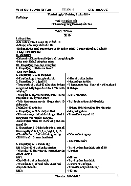 Giáo án điện tử Lớp 1 - Tuần 6 - Năm học 2014-2015 - Nguyễn Thị Tươi