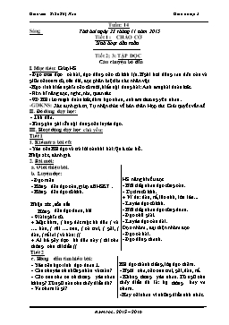 Giáo án điện tử Lớp 2 - Tuần 14 - Năm học 2015-2016 - Trần Thị Hảo