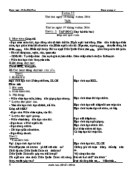 Giáo án điện tử Lớp 2 - Tuần 33 - Năm học 2015-2016 - Trần Thị Hảo