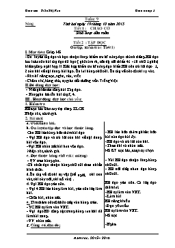 Giáo án điện tử Lớp 2 - Tuần 9 - Năm học 2015-2016 - Trần Thị Hảo