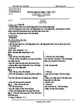 Giáo án điện tử Lớp 5 - Tuần 15 - Năm học 2015-2016 - Lưu Thị Hợp