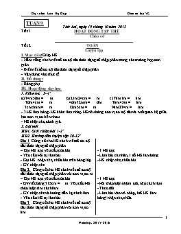 Giáo án điện tử Lớp 5 - Tuần 9 - Năm học 2015-2016 - Lưu Thị Hợp