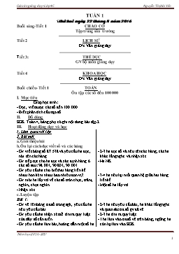 Giáo án giảng dạy Lớp 4 - Tuần 1 - Năm học 2016-2017 - Nguyễn Thị Hải Yến