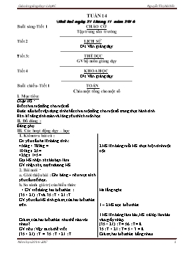 Giáo án giảng dạy Lớp 4 - Tuần 14 - Năm học 2016-2017 - Nguyễn Thị Hải Yến