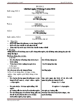 Giáo án giảng dạy Lớp 4 - Tuần 2 - Năm học 2016-2017 - Nguyễn Thị Hải Yến