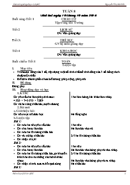 Giáo án giảng dạy Lớp 4 - Tuần 8 - Năm học 2016-2017 - Nguyễn Thị Hải Yến