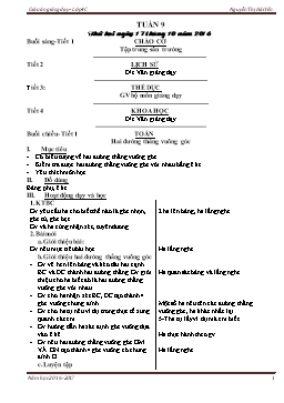 Giáo án giảng dạy Lớp 4 - Tuần 9 - Năm học 2016-2017 - Nguyễn Thị Hải Yến