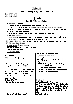 Giáo án môn Mĩ thuật Lớp 1, 2, 3, 4, 5 - Tuần 15