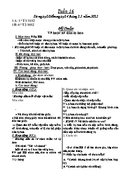 Giáo án môn Mĩ thuật Lớp 1, 2, 3, 4, 5 - Tuần 16