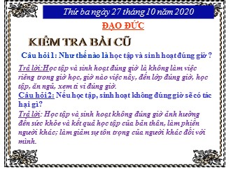 Bài giảng môn Đạo đức Lớp 1 - Bài: Sạch sẽ, gọn gàng