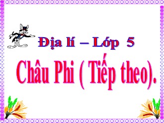 Bài giảng môn Địa lí Lớp 5 - Bài: Châu Phi (Tiếp theo)