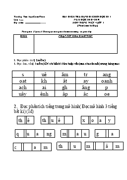 Bài kiểm tra định kì cuối học kì I môn Tiếng Việt Lớp 1 - Năm học 2018-2019 - Trường Tiểu học Cẩm Phúc (Có đáp án)