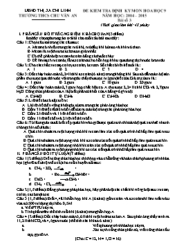 Đề kiểm tra định kỳ bài số 3 môn Hóa học Lớp 9 - Năm học 2014-2015 - Trường THCS Chu Văn An (Có đáp án)