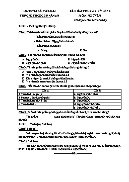 Đề kiểm tra định kỳ môn Ngữ văn Lớp 9 - Trường THCS Chu Văn An (Có đáp án)