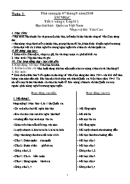 Giáo án môn Âm nhạc Lớp 3 - Chương trình cả năm - Năm học 2018-2019