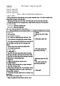 Giáo án môn Tin học Lớp 3, 4, 5 - Tuần 10