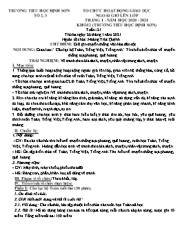 Tổ chức hoạt động giáo dục ngoài giờ lên lớp tháng 1 Khối 2 - Năm học 2020-2021 - Trường Tiểu học Định Sơn