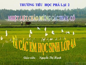 Bài giảng môn Địa lí Lớp 4 - Bài: Người dân đồng bằng Bắc Bộ - Nguyễn Thị Hạnh