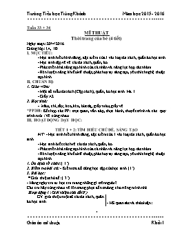 Bài giảng Mỹ thuật Lớp 1 - Năm học 2015-2016 - Trường Tiểu học Trùng Khánh