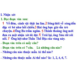 Bài giảng Tiếng Việt Lớp 4 - Vị ngữ, chủ ngữ trong câu kể Ai thế nào