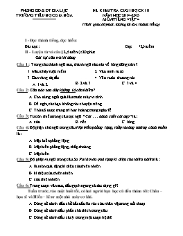 Đề kiểm tra cuối học kì II môn Tiếng Việt, Toán, Khoa học Lớp 4 - Năm học 2014-2015 - Trường Tiểu học Gia Hòa (Có đáp án)