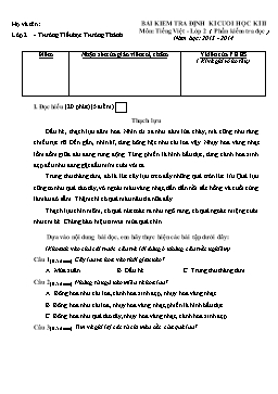 Đề kiểm tra định kì cuối học kì II môn Tiếng Việt Lớp 2 (Phần đọc) - Năm học 2013-2014 - Trường Tiểu học Trường Thành (Có đáp án)