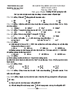 Đề kiểm tra định kỳ cuối năm học môn Toán Lớp 4 - Năm học 2020-2021 - Trường Tiểu học Tân Tiến (Có đáp án)