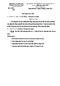 Đề kiểm tra định kỳ giữa học kỳ II môn Tiếng Việt Lớp 2 - Năm học 2013-2014 - Trường Tiểu học Hưng Đạo (Có đáp án)