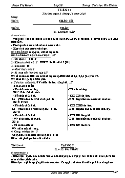 Giáo án Lớp 2 - Tuần 11 - Phạm Thị Huyền