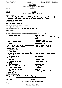 Giáo án Lớp 2 - Tuần 13 - Phạm Thị Huyền