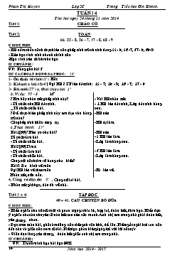 Giáo án Lớp 2 - Tuần 14 - Phạm Thị Huyền