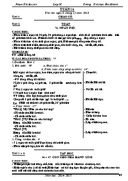 Giáo án Lớp 2 - Tuần 16 - Phạm Thị Huyền