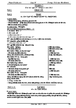 Giáo án Lớp 2 - Tuần 17 - Phạm Thị Huyền