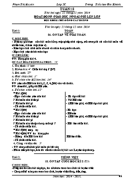 Giáo án Lớp 2 - Tuần 18 - Phạm Thị Huyền