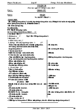 Giáo án Lớp 2 - Tuần 20 - Phạm Thị Huyền