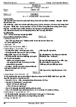 Giáo án Lớp 2 - Tuần 26 - Phạm Thị Huyền