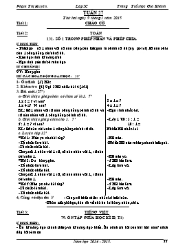 Giáo án Lớp 2 - Tuần 27 - Phạm Thị Huyền