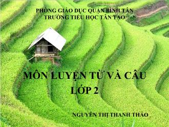 Bài giảng Luyện từ và câu Lớp 2 - Bài: Từ ngữ về công việc gia đình - Nguyễn Thị Thanh Thảo