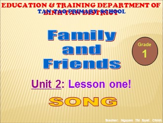 Bài giảng Tiếng Anh Lớp 1 - Unit 2: Lesson one! - Nguyễn Thị Tuyết Chinh