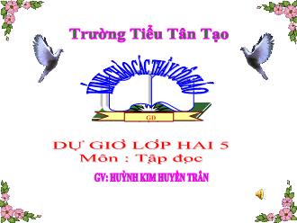 Bài giảng Tập đọc Lớp 2 - Tuần 12: Sự tích cây vú sữa - Huỳnh Kim Huyền Trân