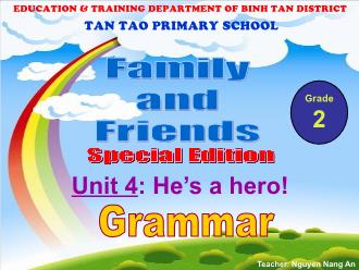 Bài giảng Tiếng Anh Lớp 2 - Unit 4: He’s a hero! - Grammar - Trường TH Tân Tạo