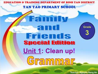 Bài giảng Tiếng Anh Lớp 3 - Unit 1: Clean up! - Grammar - Trường TH Tân Tạo