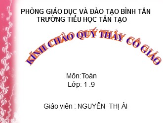 Bài giảng Toán Lớp 1 - Bài: Phép trừ dạng 17-7 - Nguyễn Thị Ái
