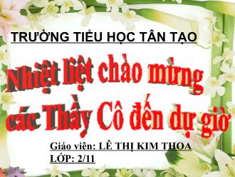 Bài giảng Toán Lớp 2 - Bài: 51-15 - Lê Thị Kim Thoa